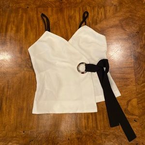 NWT! Gorgeous white blouse with black detail